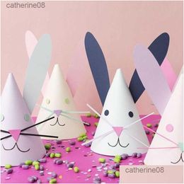 Party Hats 4Pcs 1 2 3 Birthday Caps Cute Rabbit Crown 1St Hat Newborn Baby Headband Year Decorations L230621 Drop Delivery Home Garden Dhtwi