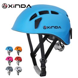 Climbing Helmets Xinda Outdoor Rock Climbing Helmet Speleology Mountain Rescue Equipment To Expand Safety Helmet Caving Work Helmet 231025