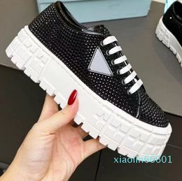 womens designer shoe lace-up Leather sneaker Trainers platform lady sneakers size 35-40