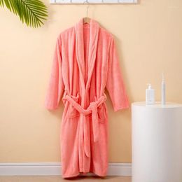 Women's Sleepwear Women Winter Home Dressing Gown Warm Coral Fleece Bathrobe Long Sleeve Bath Female Shower Robes Kimono