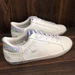 dirty women sneakers superstar doold 2023 sports shoes fashion men golden shoes Ball Star casual shoes white leather flat shoe Quality luxury 36-45 0MW9