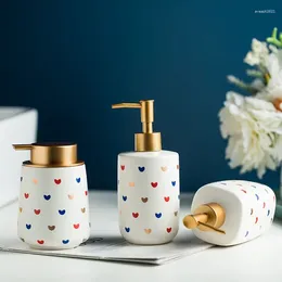 Liquid Soap Dispenser Ceramics Luxury Bathroom Shampoo Bottle Hand Sanitizer Push Simple Accessories