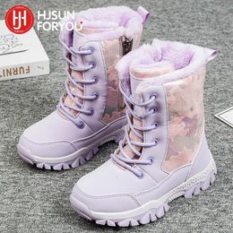 Boots Style Plush Baby Girls Snow Children of Leather Fashion Sneakers Boys Waterproof Warm Outdoor Shoes 231025