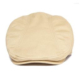 Berets Twill Flat Cap Men Cotton Ivy Caps Golf Baker Boy Hat Summer Fall Sboy HatBerets Wend22