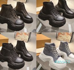 Designer Boots Archlight Platform Ankle Boots Women Brand High Arch Bare Calf Leather Lace-up Shoes Fashion Luxury Black Print Casual Shoes With Box