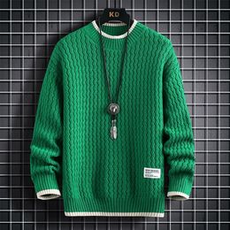 Men's Sweaters Christmas Sweater Men Knitted Sweater Men Harajuku Stripe Pattern Knitted Pullover Vintage O-Neck Winter Sweaters S-4XL 231023