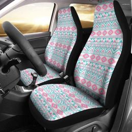 Car Seat Covers Pink And Turquoise Aztec Pattern Pack Of 2 Universal Front Protective Cover