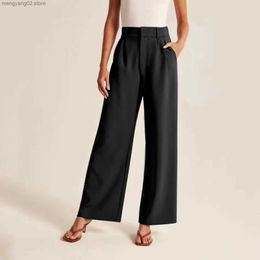 Women's Pants Capris Spring Summer Women's Wide Leg Pants Loose High Waist Casual Trousers Woman Korean Style Solid Office Straight Suits Pants T231026