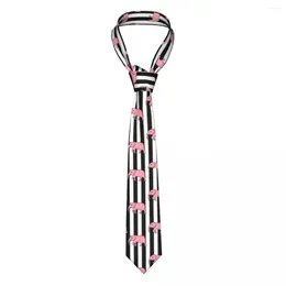 Bow Ties Pink Elephant Tie Black Strips Print Man Printed Neck Gift Shirt Party 8CM Cravat