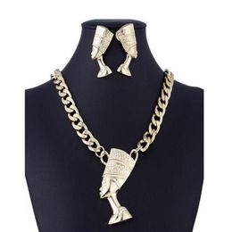 New classic Exaggeration Female Jewellery Set Right Symbol Of the Egyptian Pharaoh Alloy Jewellery Classic Clavicle Chain268Q