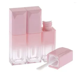 Storage Bottles 10pcs 5ml Mini Gradient Pink Lip Gloss Empty Tubes Refillable Container Glaze Tube With Wand Silicone Portable Tool