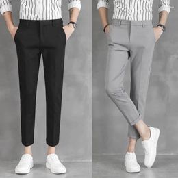 Men's Suits Men's 2023 Spring Summer Business Suit Pants Men Casual Formal Slim Fit Male Classic Office Ankle Length Straight Trousers