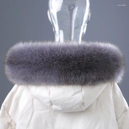 Scarves High Quality Faux Fur Collar Women Winter Soft Fluffy Scarf Men Children Jackets Hood Trim Strips 90cm 18cm