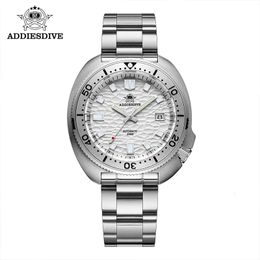 Wristwatches ADDIESDIVE Automatic Mechanical Watch Man Silver Premium Business Casual Waterproof Watch NH35A 316L Stainless Steel Men's Watch 231025