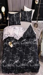 Set biancheria da letto in marmo per camera da letto Copriletti morbidi per letto matrimoniale Copripiumino confortevole per la casa Copripiumino e federa di qualità 2208568684