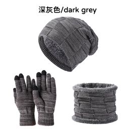 Winter Hats Scarves & Gloves Sets For Women Men Fashion Thick Knit Beanie Men Scarf And Gloves Accessories
