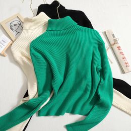 Women's Sweaters Turtleneck Women Sweater Knitted Christmas Cropped Pull Femme High Neck Pullover 2023 Autumn Winter Clothes Jumper