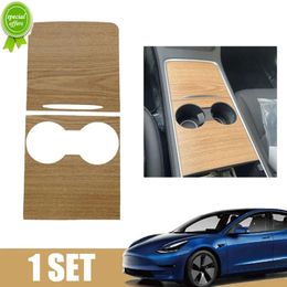 New Car Interior Central Control Panel Sticker Wood Grain Non-scratch Film Decor Sticker for Tesla Model Y Tesla Model 3 Accessories