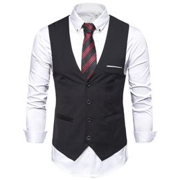 6XL Big Size Mens Black Blue Red Dress Vest Waistcoat for Men Sleeveless Blazer Business Casual Suit Vests Formal Chaleco Hombre 2267J