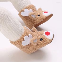 First Walkers Christmas Warm Soft Shoes Baby Toddler Winter Boy Girl Xmas Cosplay Cute Cartoon Kids Animal