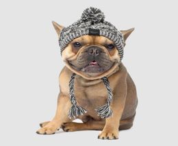 new style pet headgear autumn and winter fur ball keep warm windproof fluffy ball knitting method dog fighting hat GD9391331566