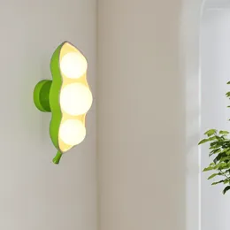 Wall Lamps Art Deco Lamp Beige Green Pink Resin Hyacinth Bean Living Room Bedroom Aisle Restaurant Lighting Sconce G9 Bulb 110-240V