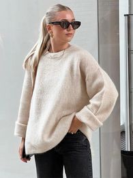 Women's Sweaters Winter Loose Cropped Jumper Female Fashion Casual All-match Pullover O-neck Rib Kintted Mohair Long Sleeve Sweater Women