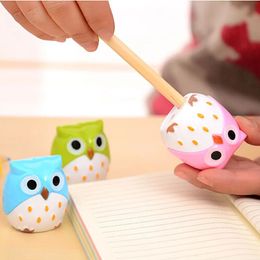 Pencil Sharpeners 24 PCs Cute Sharpener Stationery Wholesale Korea Owl Student Stationary Animal for Kids School 231025