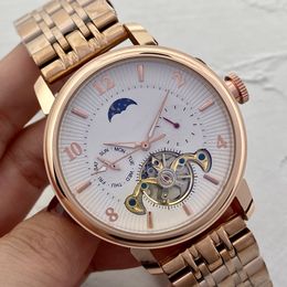 Mode Herren Pateks 5327 Armbanduhren Skelett Tourbillon Uhrwerk Handaufzug Mechanische Automatikuhr Klassische Herrenuhren aus Naturleder Business