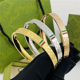 Fashion designer titanium steel bracelet Luxury men's and women's models buckle bracelet 18K gold plated rose gold brace277h