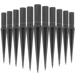 Garden Decorations 20 Pcs Out Door Solar Lights Floor Lamp Accessories Plastic Stakes Ground Spike Supplies 11X1.2X1.2CM Replacement Black