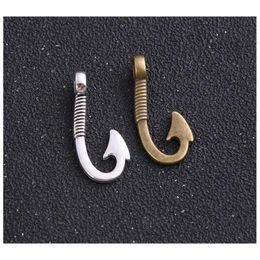 Charms 200Pcs Sier Bronze Plated Fish Hook Pendants For Bracelet Necklace Jewellery Making Diy Handmade Craft 14X31Mm Drop Delivery Find Dh0Ws
