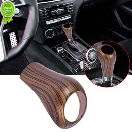 New Car Gear Shift Knob Cover Trim Wood Grain Style Car Interior Shift Knob Cover Sticker Decor Accessories for Mercedes-Benz GLK300