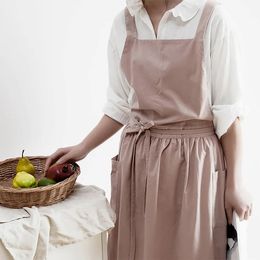 Aprons Waterproof Florist Apron Cotton Gardening Coffee Shops Kitchen for Cooking Baking Cleaning Restaurant Stylish Design 231026