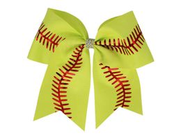 Cheerleading 20pcs Softball Hair Bows 7inch Cheer tail Holder Elastic Bands Accessories for Teen 231025