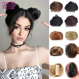 Synthetic Women's Hair Buns Short Claw on Chignon Donut Updo Clip In Hairpiece for Women 231025