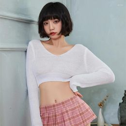 Women's Sweaters Korea Style Fashionable Cute College Clothing Student Women Sexy Lingerie Role Play Costume Temptation School Uniform Top