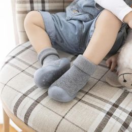 First Walkers 0-3T Born Baby Shoes Floor Socks Kids Knit Soft Sole Prewalker Infant Bebes Fleece Warm Winter Anti-Slip Crib Items