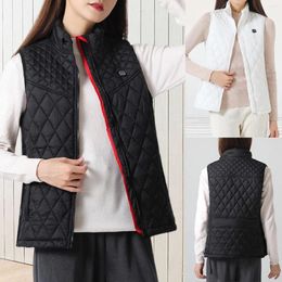 Women's Vests Chaquetas Stand Collar Electric Heated Jackets Zipper Women USB Heating Jacket Casual Style Smart Vest For Sports