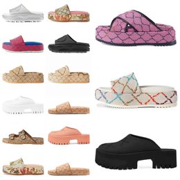 Sandals Famous Designer Women Macaron Slippers Ladies Summer Beach Stripes Casual Flip Flops Heightening Slippers Slippers Cotton Fluffy Fur Slippers slide