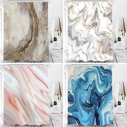 Shower Curtains Marble Shower Curtain Grey Gold White Texture Marble Shower Curtain for Bathroom Abstract Pattern Waterproof Fabric with 12 Hook 231025