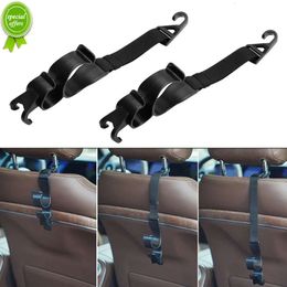 New 2pcs Car Rear Seat Hooks Multi-functional Car Interior Rear Seat Headrest Hanging Hook Umbrella Holder Clips Car Trunk Organizer