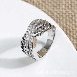 DY Ring Designer Charm Jewelry Fashion Classic jewelry popular X cross set zircon imitation classic hot selling ring accessory Christmas gift jewelry accessories