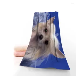 Towel Chinese Crested Dog Fashion CustomTowel Printed Cotton Face/Bath Towels Microfiber Fabric For Kids Men Women Size 35x75cm 0506