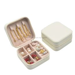 Mini Travel Jewelry Ring Earrings Necklace Storage Organizer Luxury Plush Velvet Jewelry Packaging Box