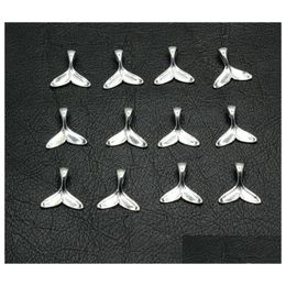 Charms 500Pcs/Lot Antique Sier Whale Tail For Jewellery Making Diy Bracelets Pendant Beads Charm Jewelery Alloy Accessories 16Mm Drop De Dhyha