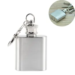 Hip Flasks 1oz Portable Mini Stainless Steel Liquor Flask Alcohol Bottle Travel Whiskey Mug Storage With Key Ring