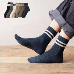 Men's Socks Men Spring Summer Korean Style Striped Breathable Vertical Strips Cotton Calcetines Hombre Meias Homem
