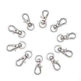 100pcs Alloy Swivel Lanyard Snap Hook Lobster Claw Clasps Jewelry Making Bag Keychain DIY Accessories2596