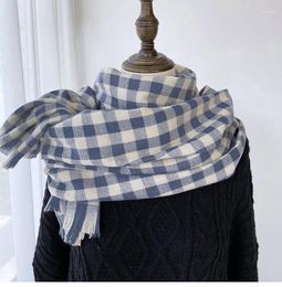 Scarves Women's Scarf Winter Autumn Plaids Design Neck Warmer Shawls For Women Elegant Soft Cashmere Long Shawl